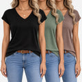 Basilio  - Ladies V-Neck T-Shirts Everyday Casual Wear