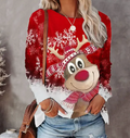 Women's Christmas jumper with reindeer and snowflake design