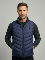 Quilted sleeveless gilet with high collar, full zip and front pockets