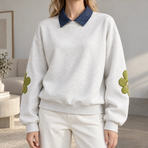 Bloomix  - Embroidered Floral Jumper Layering On Cool Autumn Days