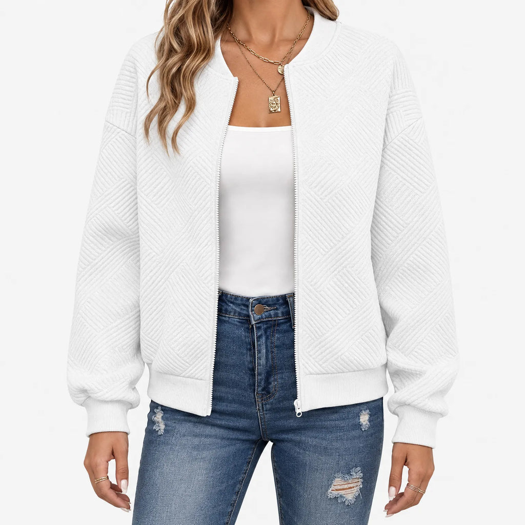 Bombero  - Textured Bomber Jacket Layering Over Tops