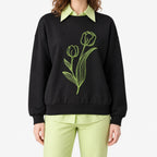 Botanix  - Embroidered Floral Jumper Layering Over Collared Shirts