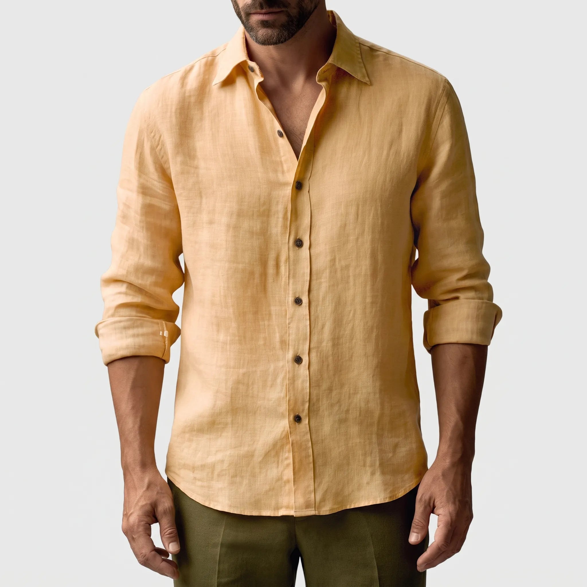 BreezeFit  - Long Sleeve Button-Down Casual Shirt Casual Office Wear