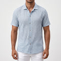 BreezeKnit  - Short Sleeve Textured Knit Shirt Casual Daytime Wear