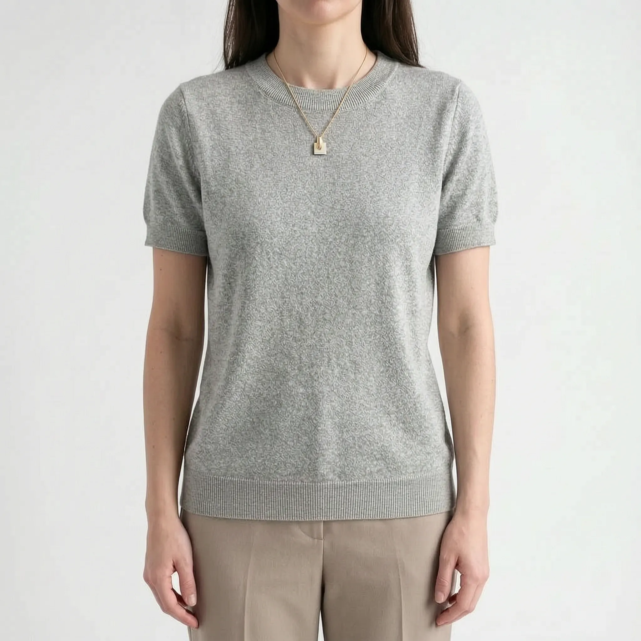 BreezeTop  - Maglione A Maniche Corte Estivo Look Casual Quotidiano