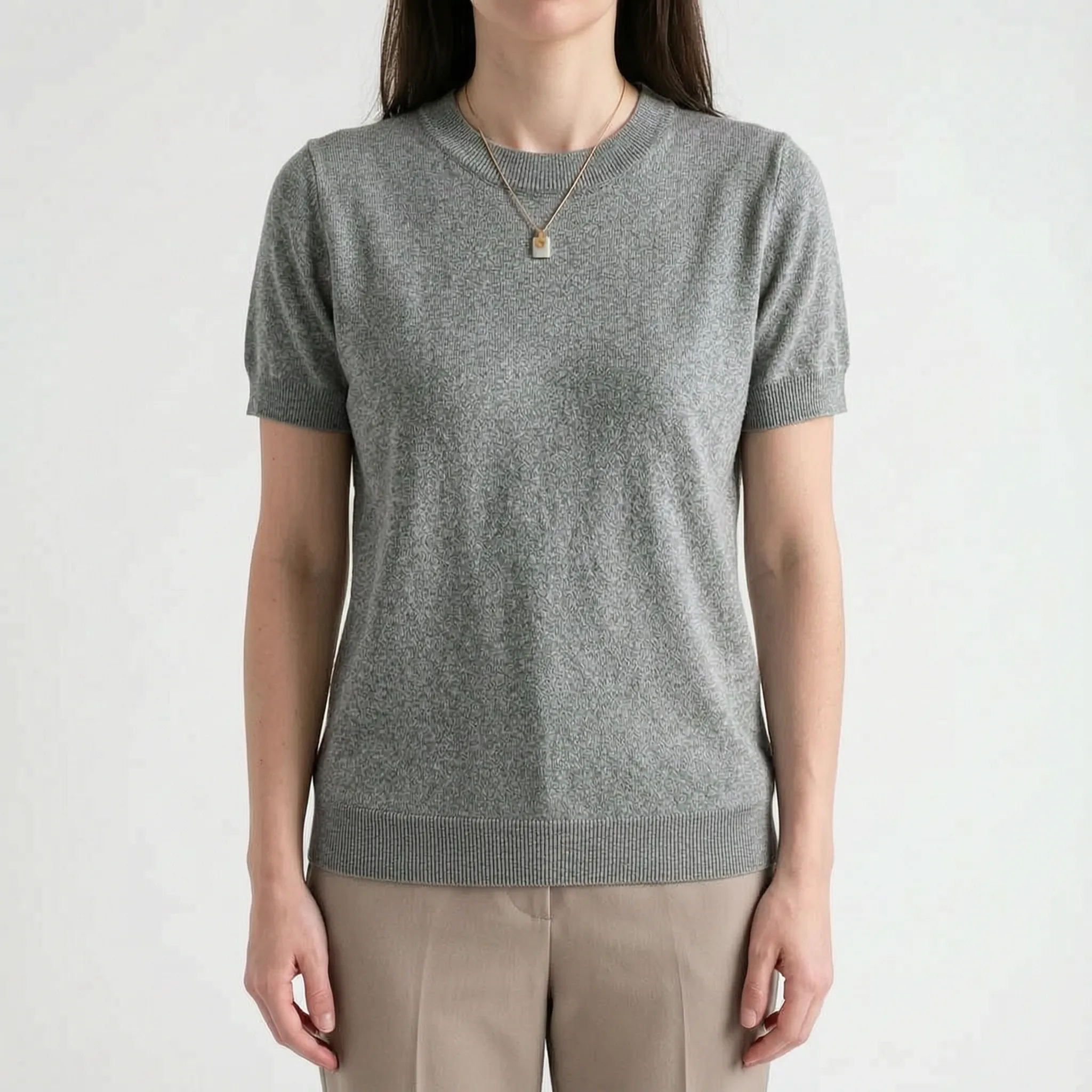 BreezeTop  - Maglione A Maniche Corte Estivo Look Casual Quotidiano