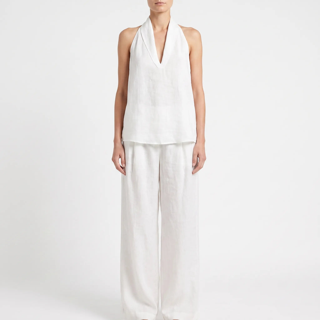 Breezly  - Flowing White Two Piece Set Warm Weather Styling