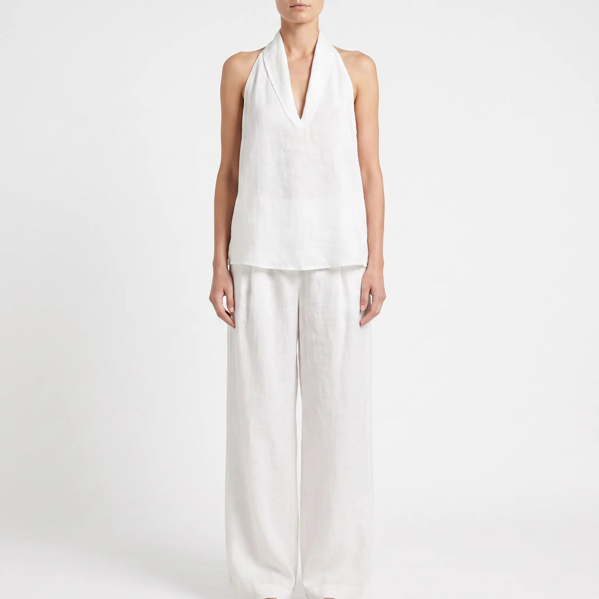 Breezly  - Flowing White Two Piece Set Warm Weather Styling