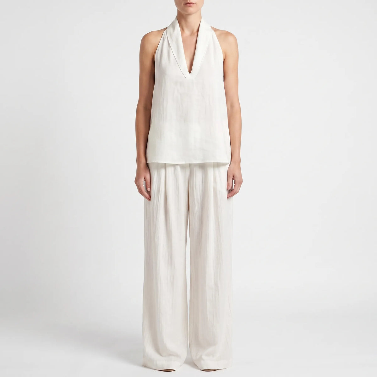 Breezly  - Flowing White Two Piece Set Warm Weather Styling