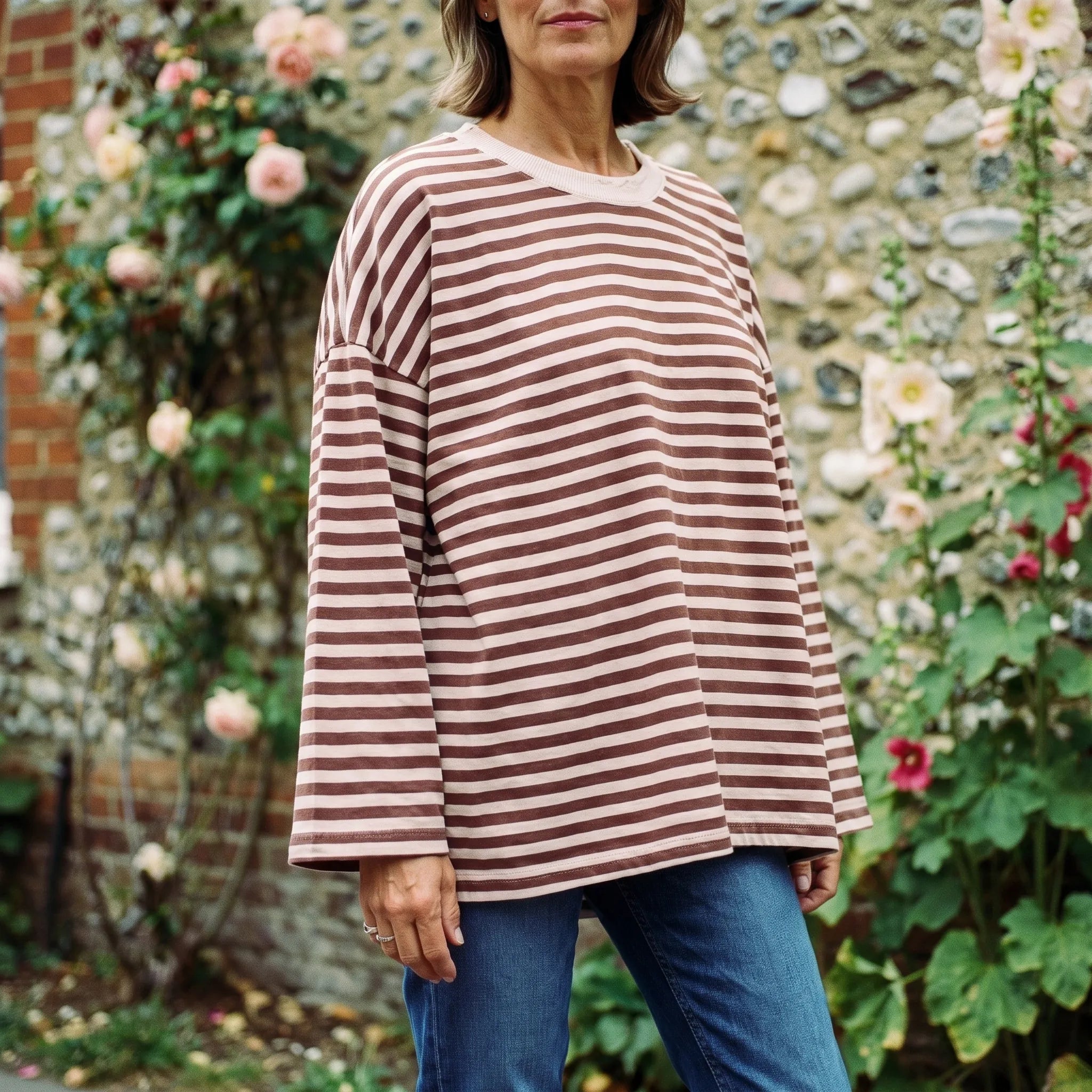 BretonTop  - Striped Long Sleeve Top Casual Layering