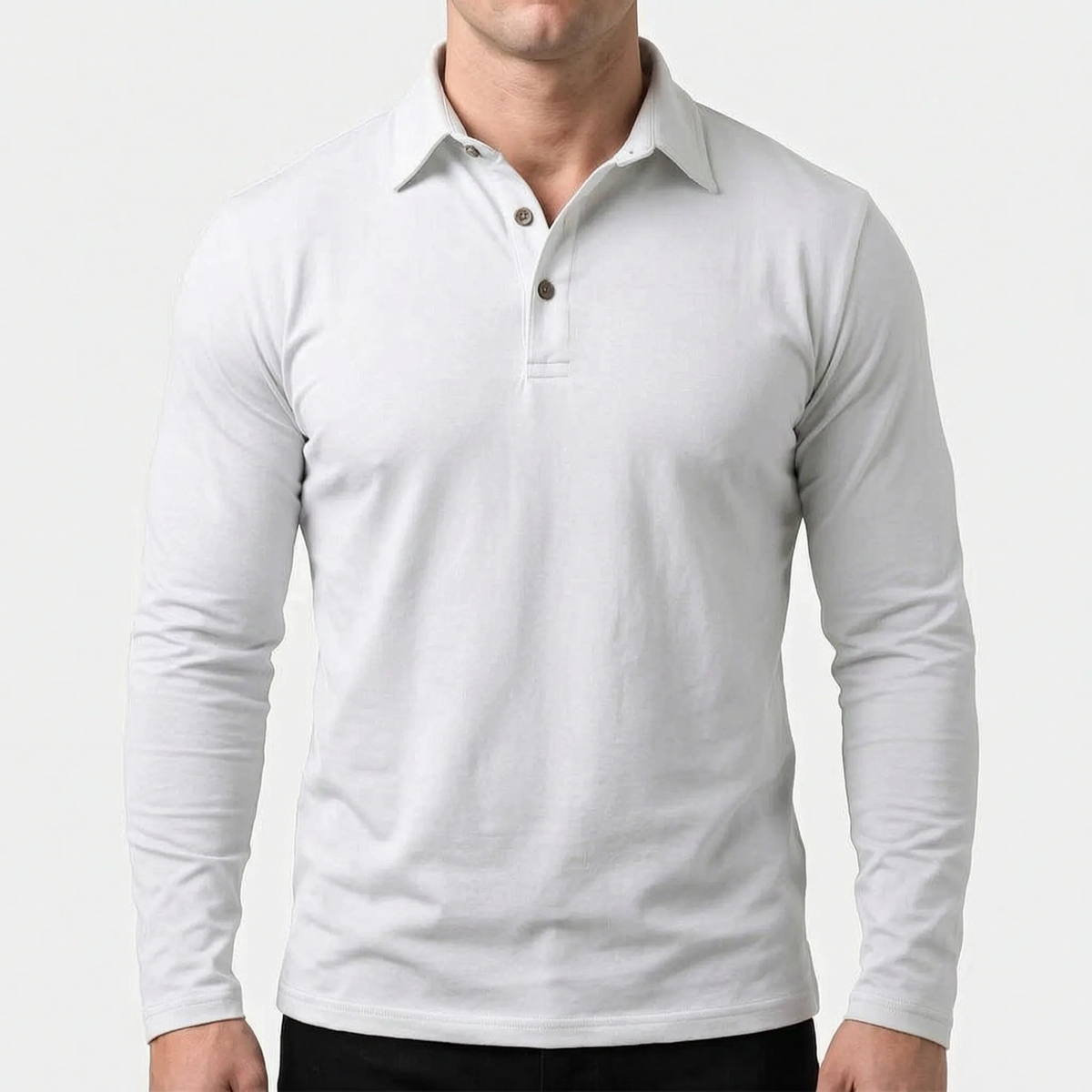 Brolton  - Men's Slim Fit Long Sleeve Polo Shirt Casual Office Wear