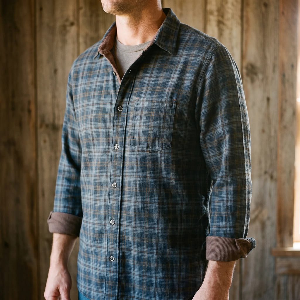 BroncoWeave  - Vintage Plaid Western Shirt Casual Daily Wear
