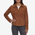 Brontis  - Button-Front Brushed-Texture Women's Jacket Everyday Casual Wear
