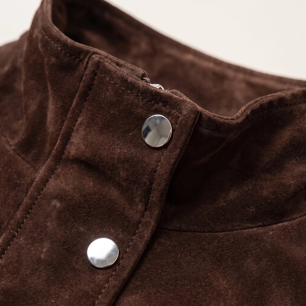 Brunox  - Cropped Brown Bomber Jacket Autumn Layering
