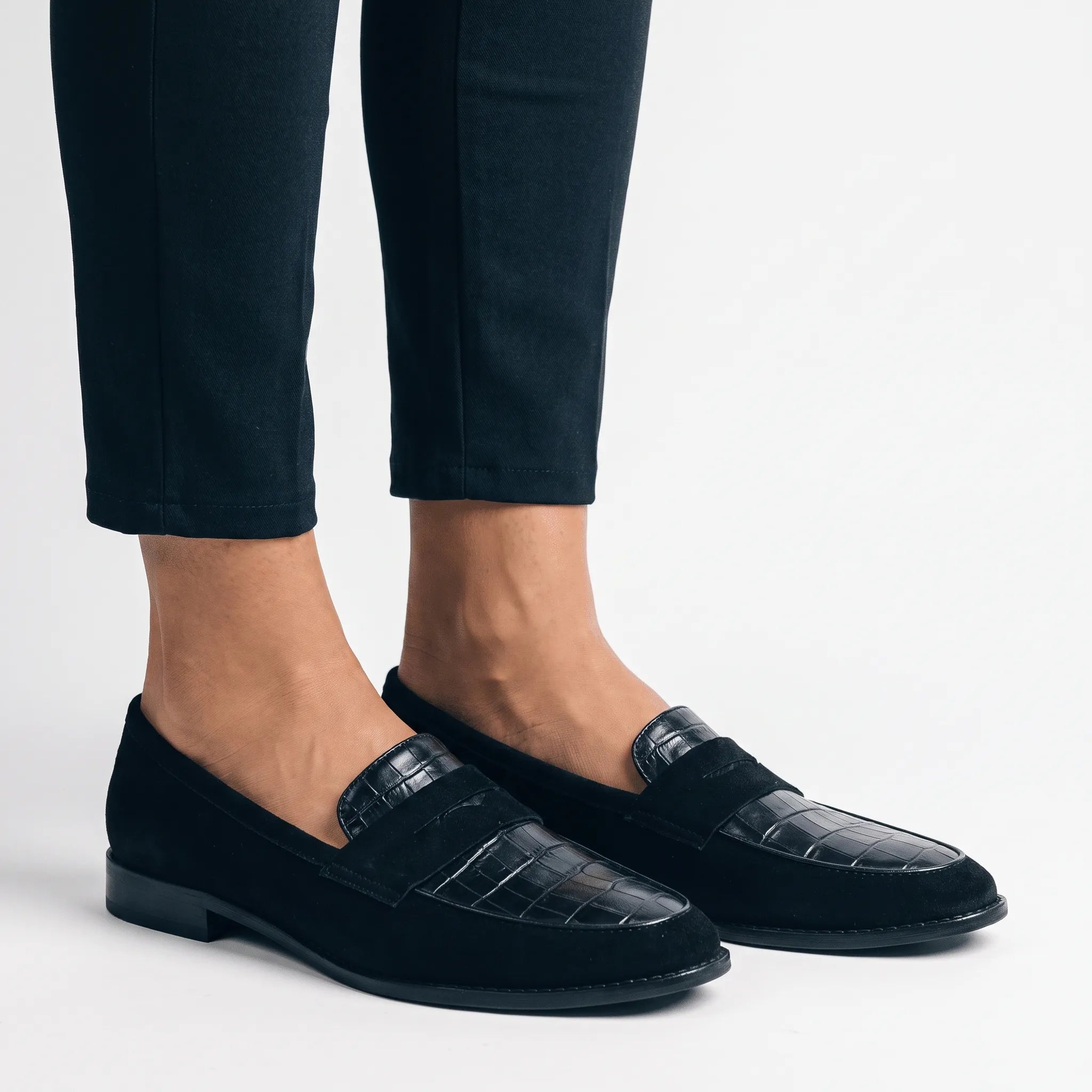 Cadenia  - Croco-Embossed Slip-On Loafers Daily Commuting