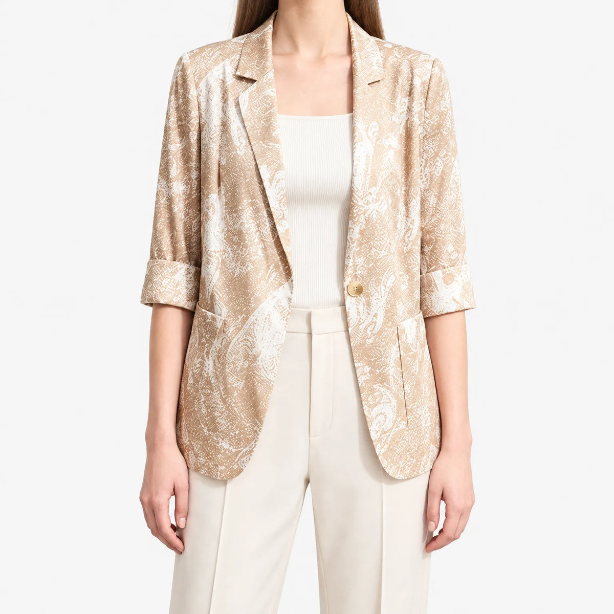 Calisto  - Printed Stretch Blazer Office Styling