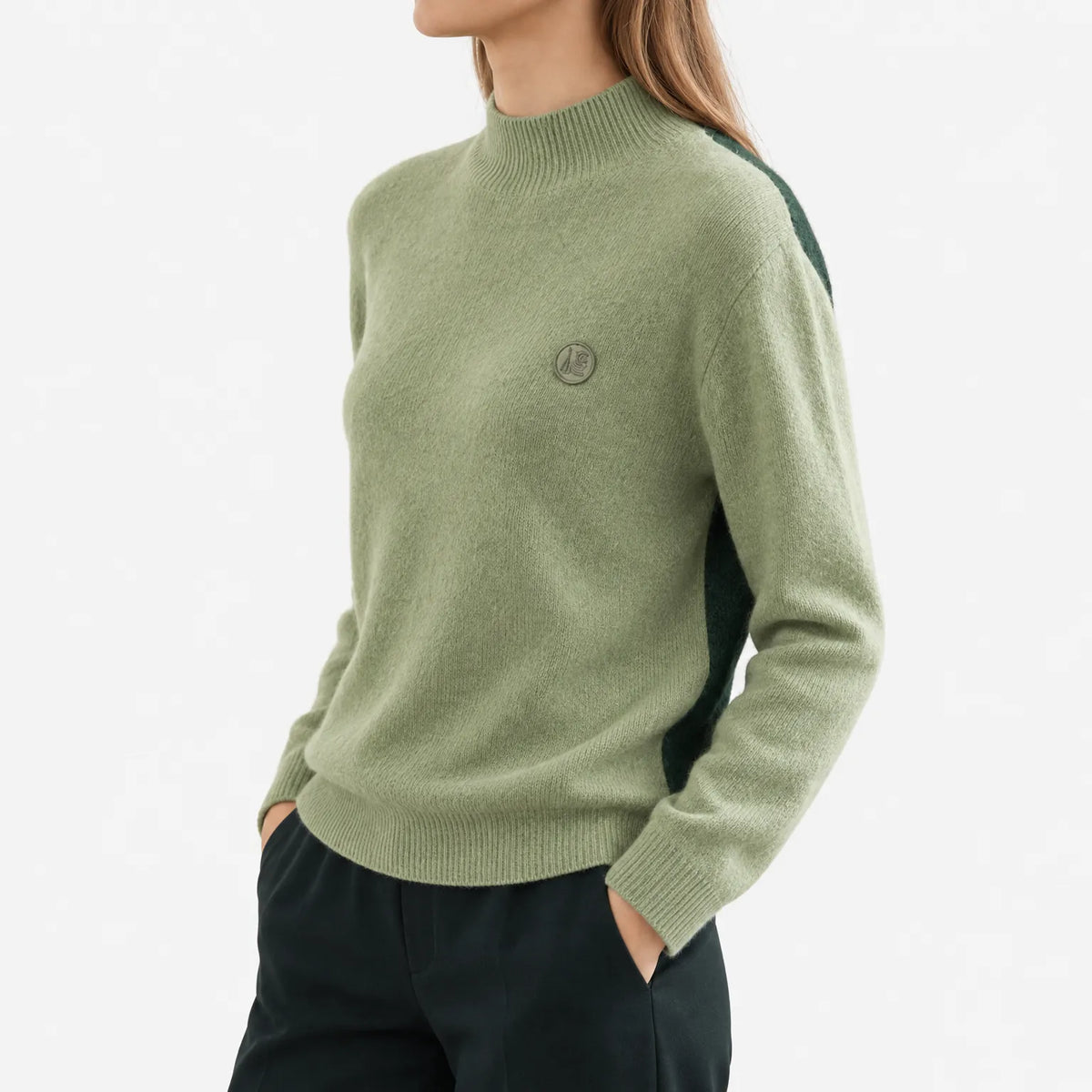 Callum  - Mock Neck Knitted Jumper Layering During Cool Weather