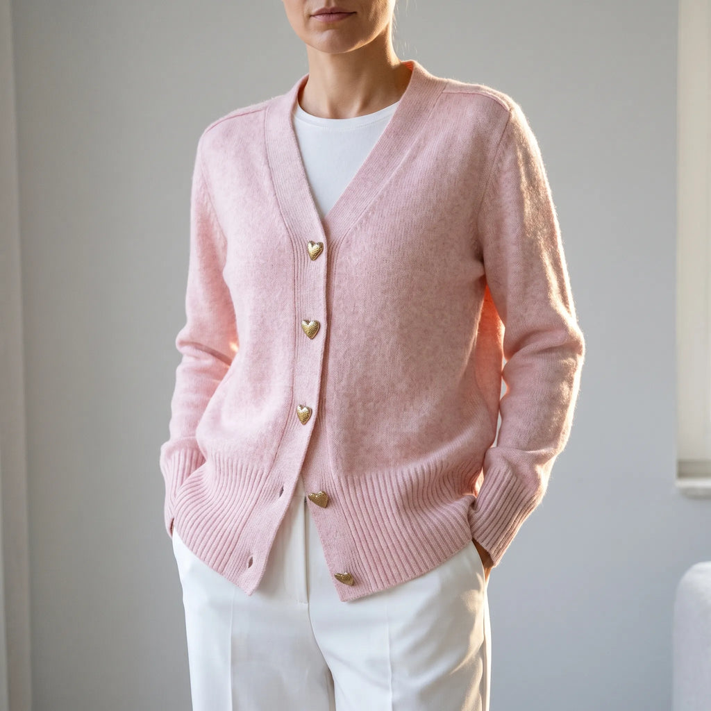 Cardalia  - Fine Knit Cardigan With Ribbed Trims Layering Over Dresses