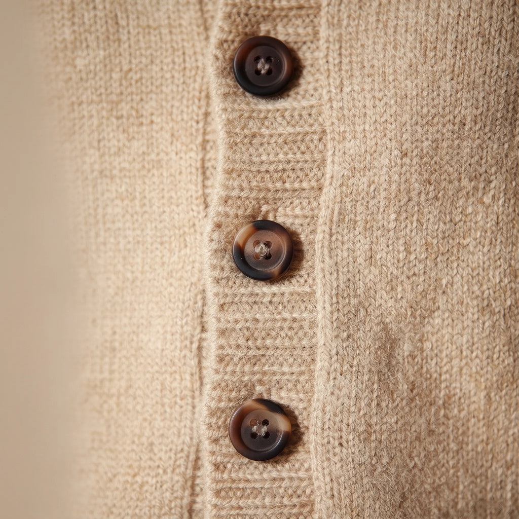 Cardia  - Mock-Neck Fine Knit Women's Cardigan Layering Over Shirts