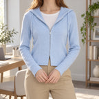 Cardio  - Knitted Zip Up Hoodie Layering Over Tops
