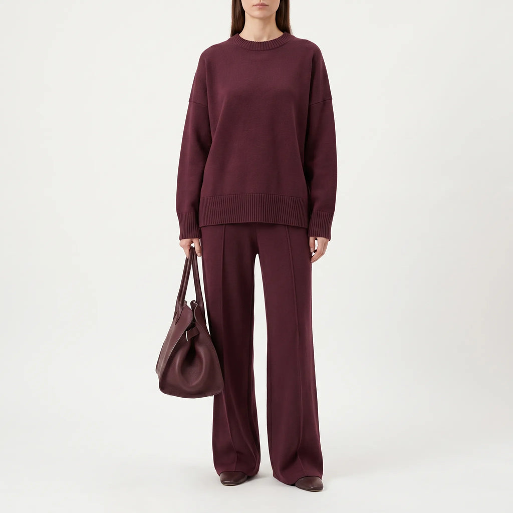 CarmineSet  - Wide Leg Loungewear Set Everyday Lounging