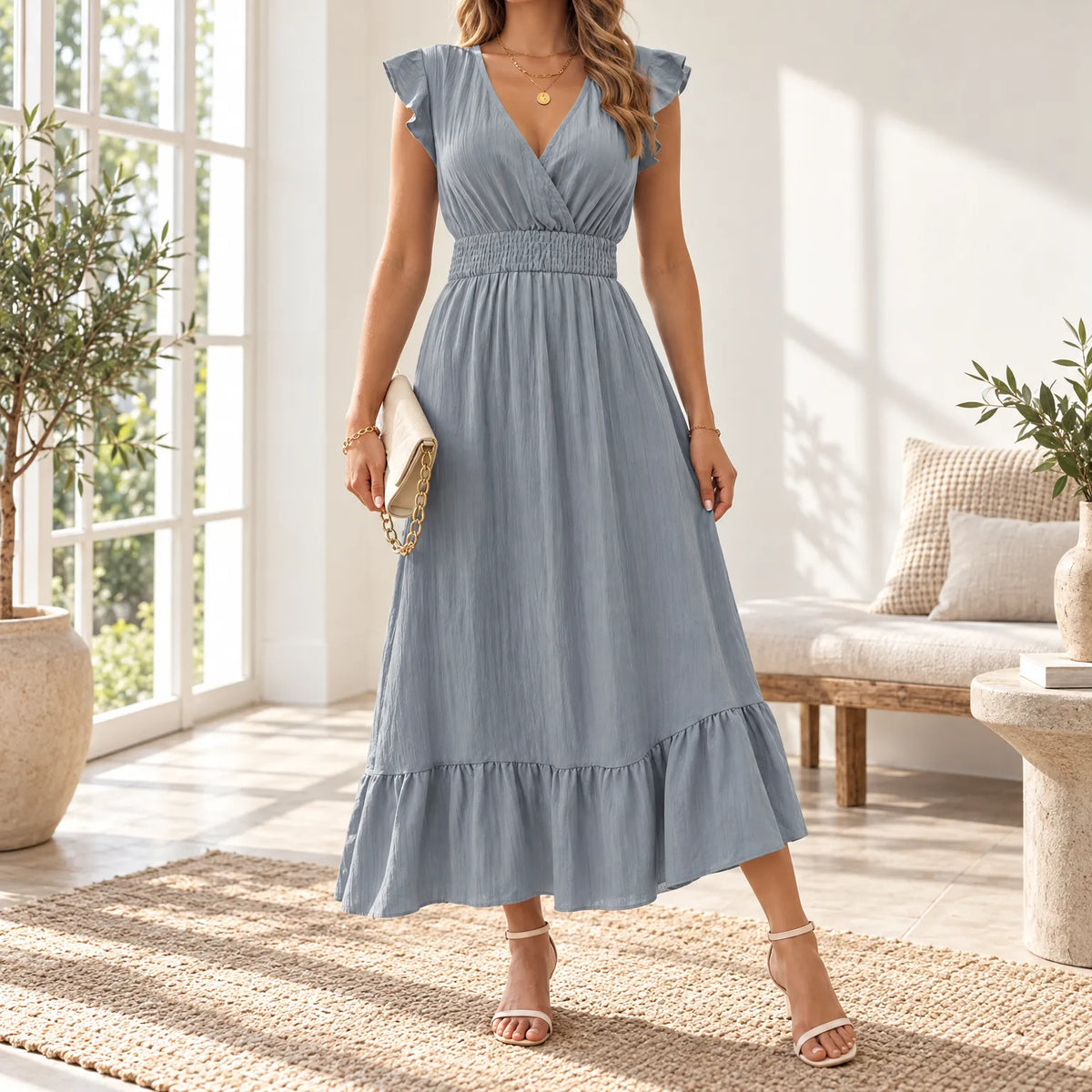 Carys  - Flowy Summer Dress Attending Summer Events