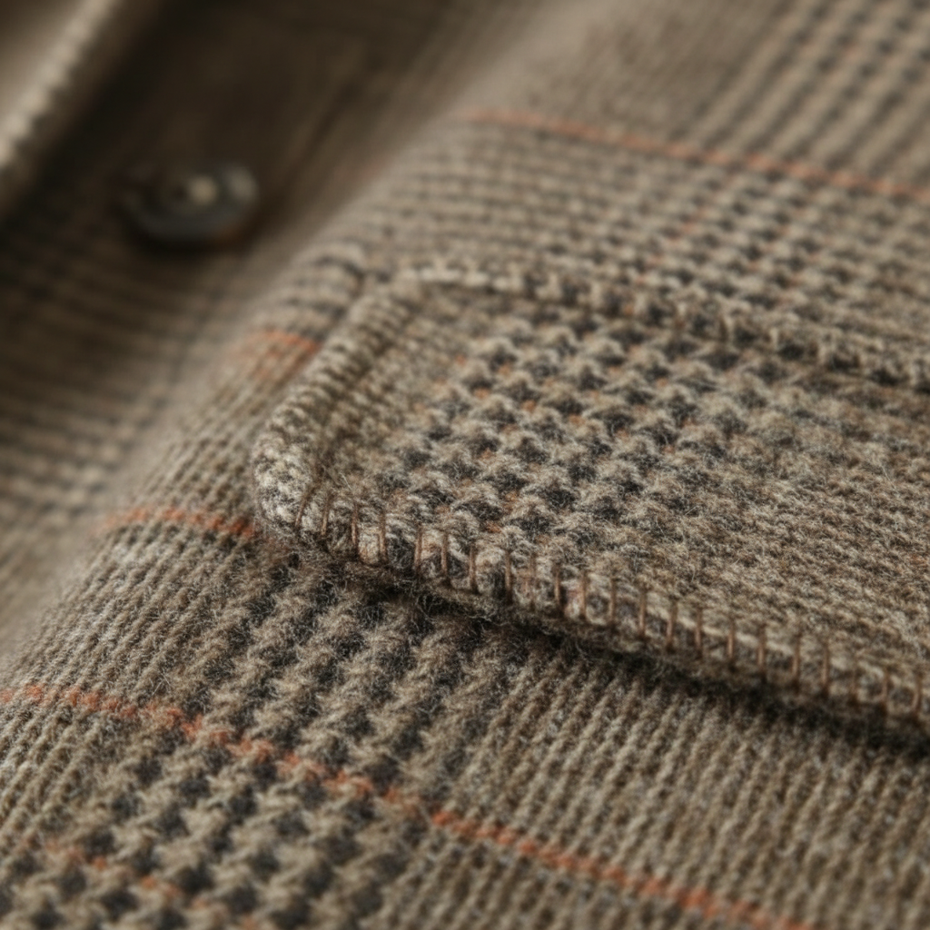 Women's checked trench coat with notch lapels, button front and patch pockets