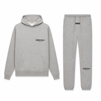 Men's grey hooded sweatshirt and jogger trouser set