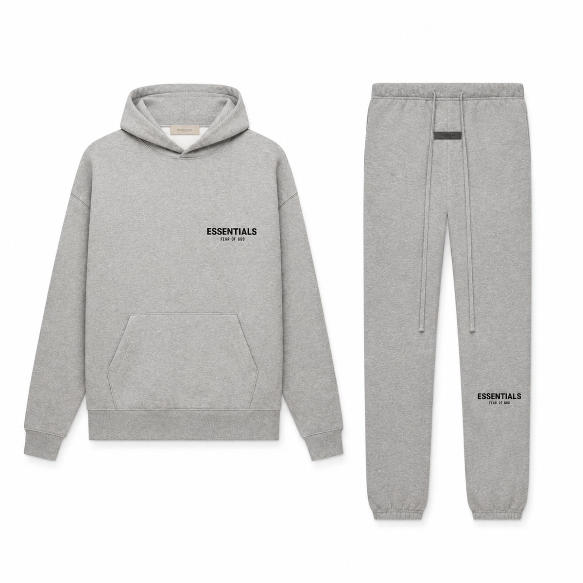 Men's grey hooded sweatshirt and jogger trouser set