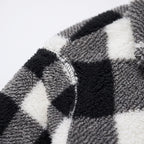 Chexar  - Single-Breasted Plaid Teddy Coat Layering Over Jumpers