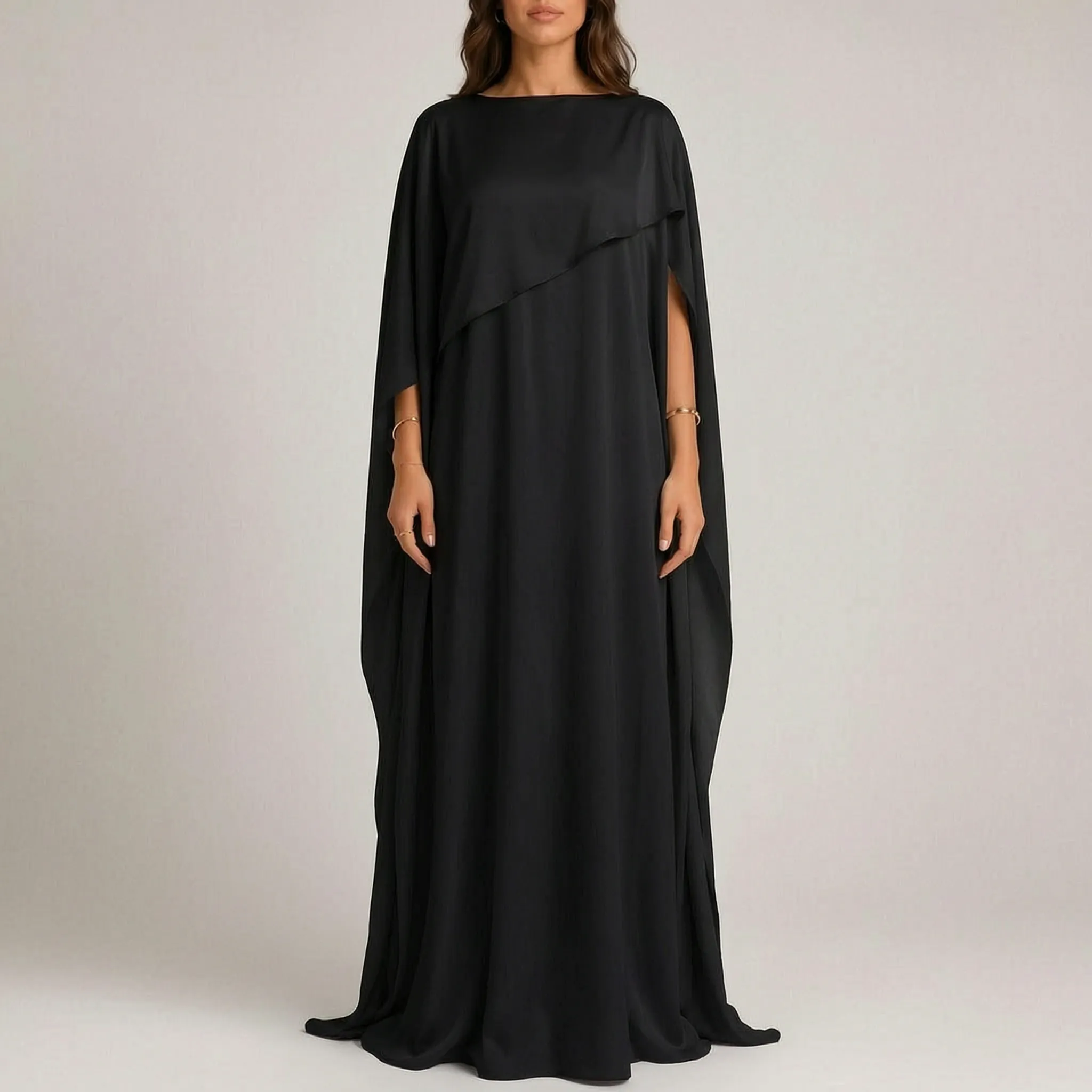 Cielis  - Draped Cape Maxi Dress Wedding Guest Outfits