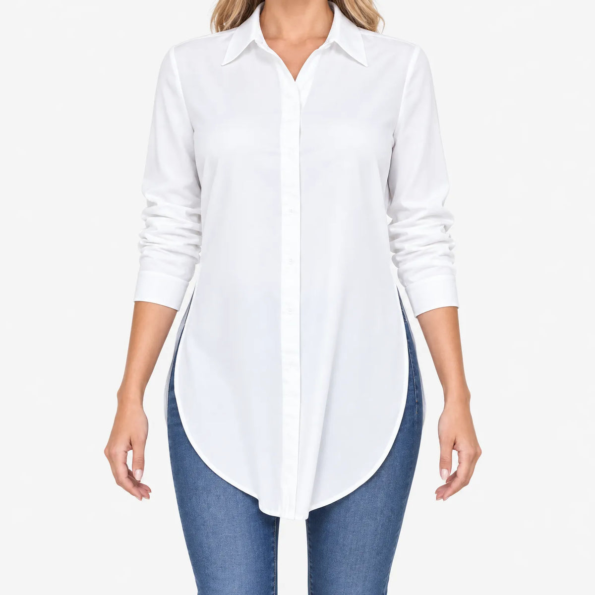 Cleome  - Long Sleeve Button-Front Blouse Office Attire