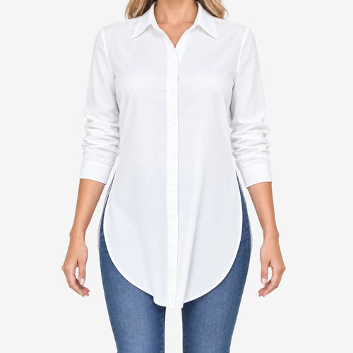 Cleome  - Long Sleeve Button-Front Blouse Office Attire