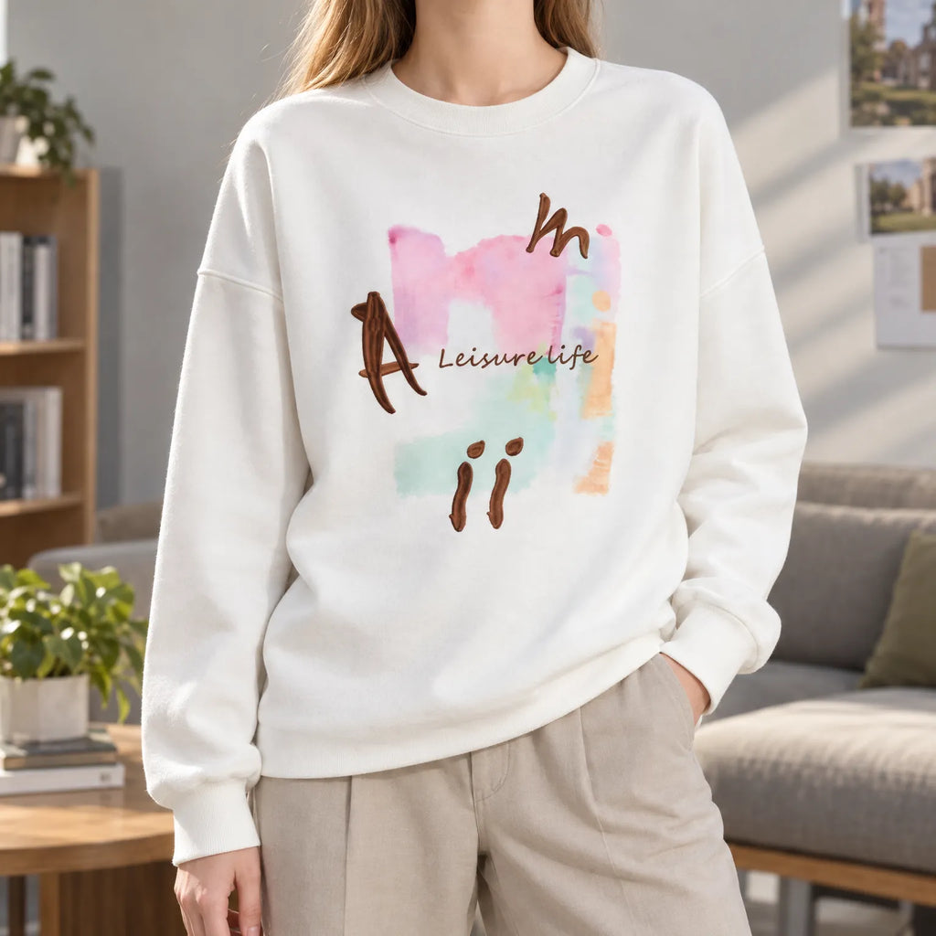 Comfia  - Loose-Fit Drop-Shoulder Sweatshirt Casual Weekend Wear