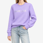 Comfura  - Letter Bead Embroidered Sweatshirt Relaxing At Home