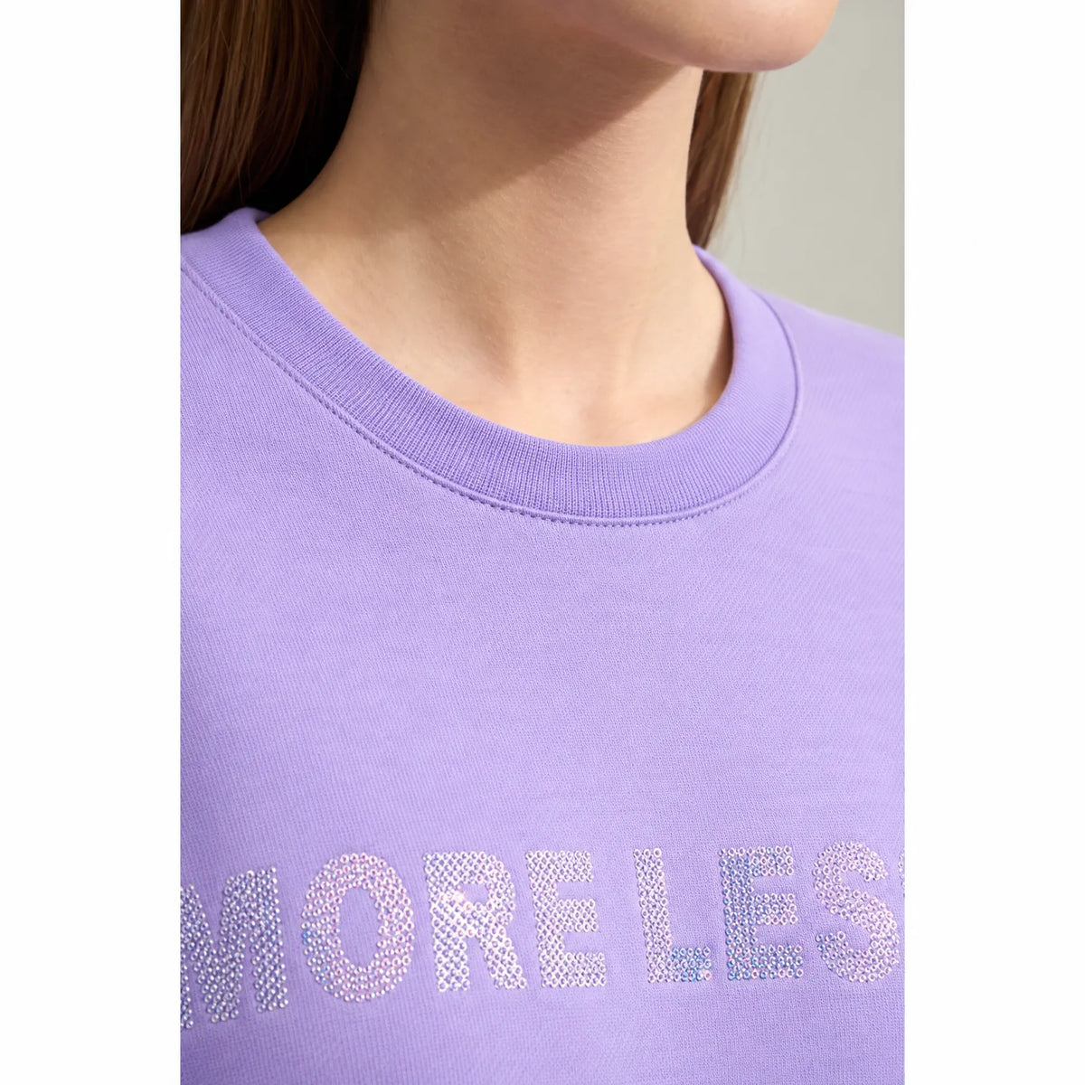 Comfura  - Letter Bead Embroidered Sweatshirt Relaxing At Home