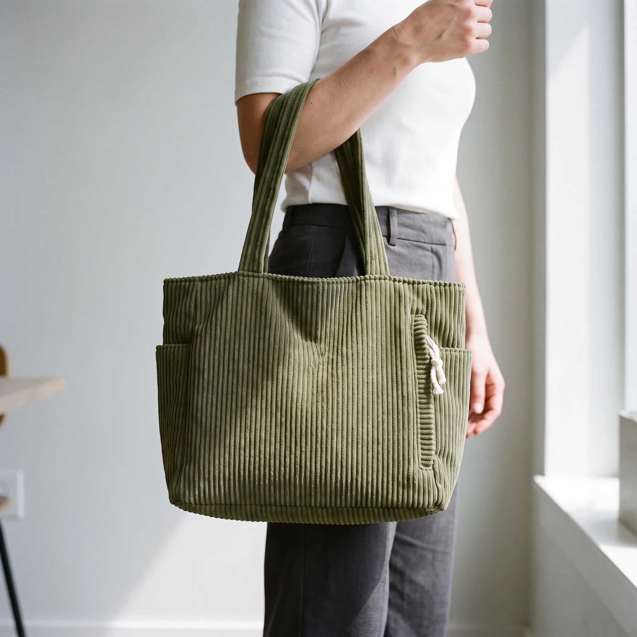 CordTote  - Corduroy Style Tote Bag Daily Commute