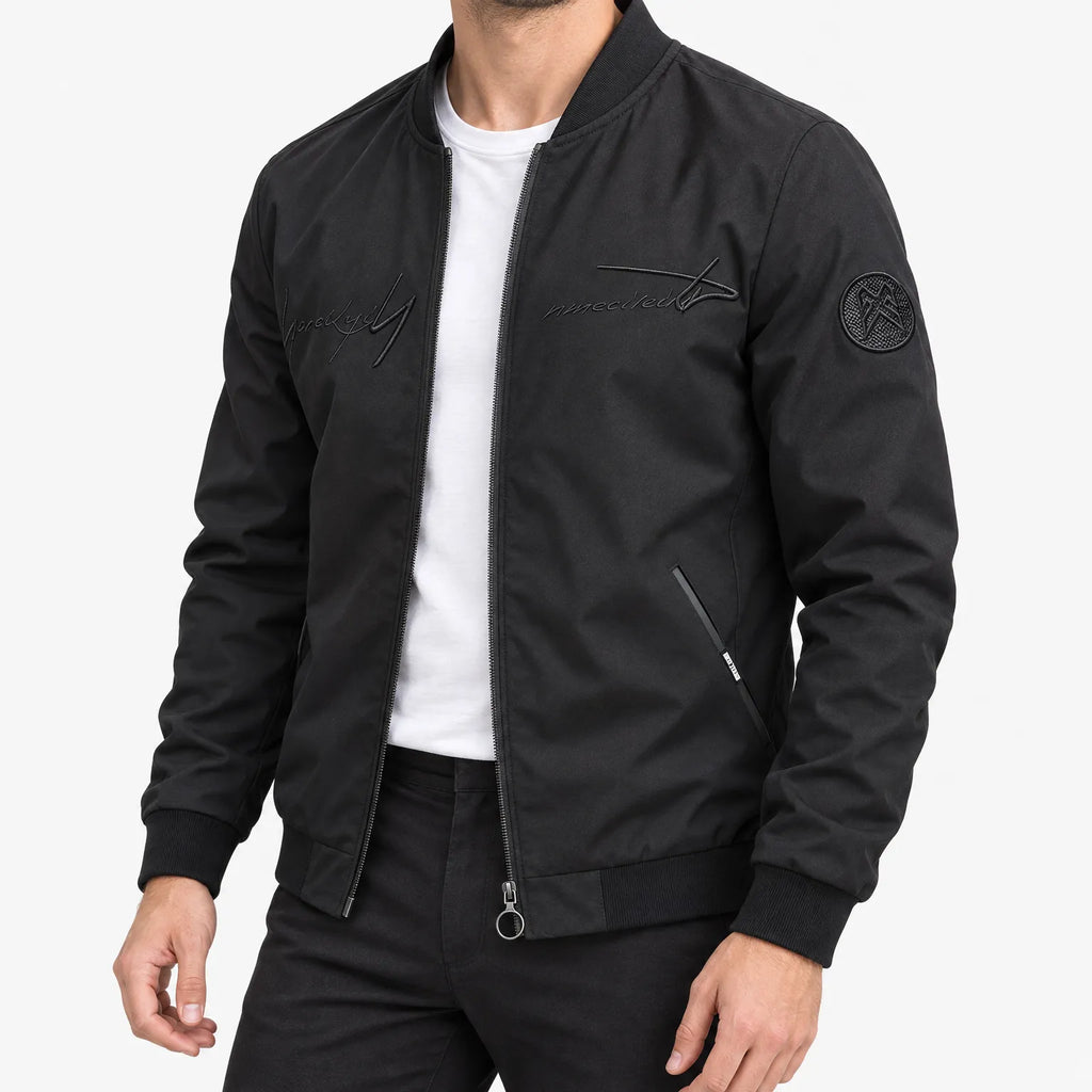 Corvis  - Casual Embroidered Bomber Jacket Layering For Transitional Weather