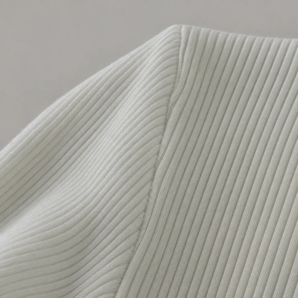 Corwen  - Ribbed Knit Turtleneck Jumper Layering Under Jackets