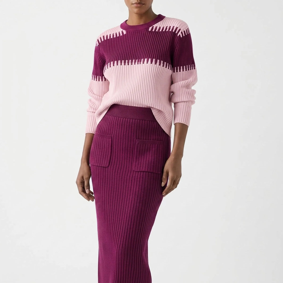 Costanza  - Completo In Maglia Gonna E Maglione Abbigliamento Da Ufficio Informale