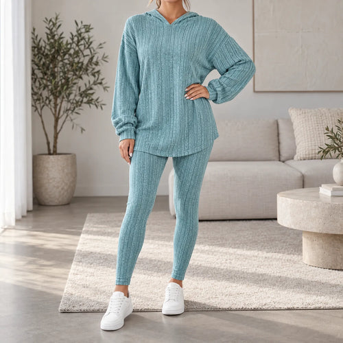 Cozylyn  - Ribbed Loungewear Co Ord Set Relaxing At Home
