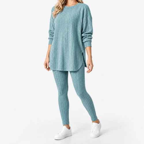 Cozylyn  - Ribbed Loungewear Co Ord Set Relaxing At Home