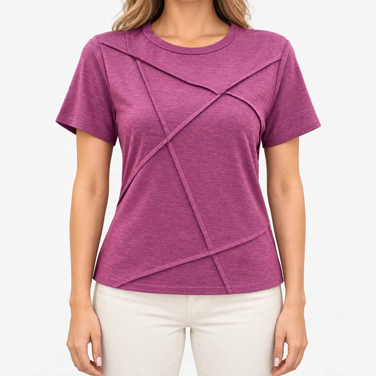 Crissona  - Geometric Detail T-Shirt Casual Daily Wear