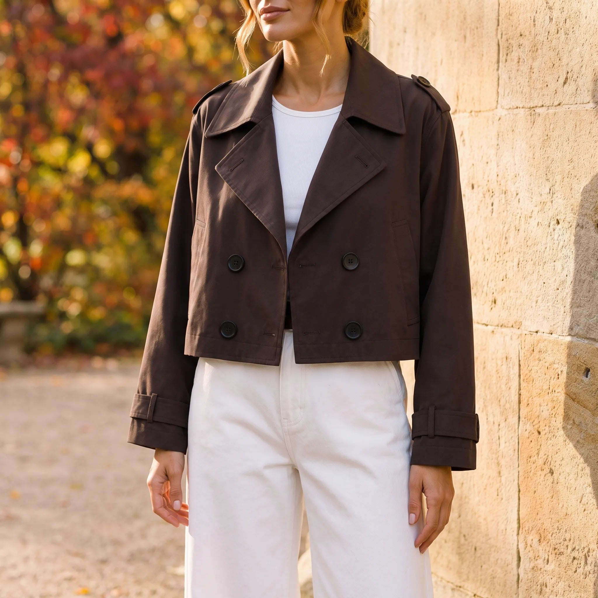 CropTrench  - Cropped Trench Coat Layering For Spring