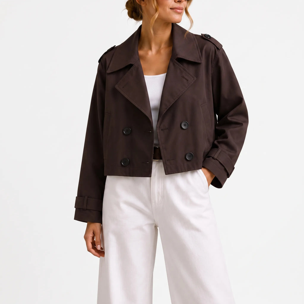 CropTrench  - Cropped Trench Coat Layering For Spring