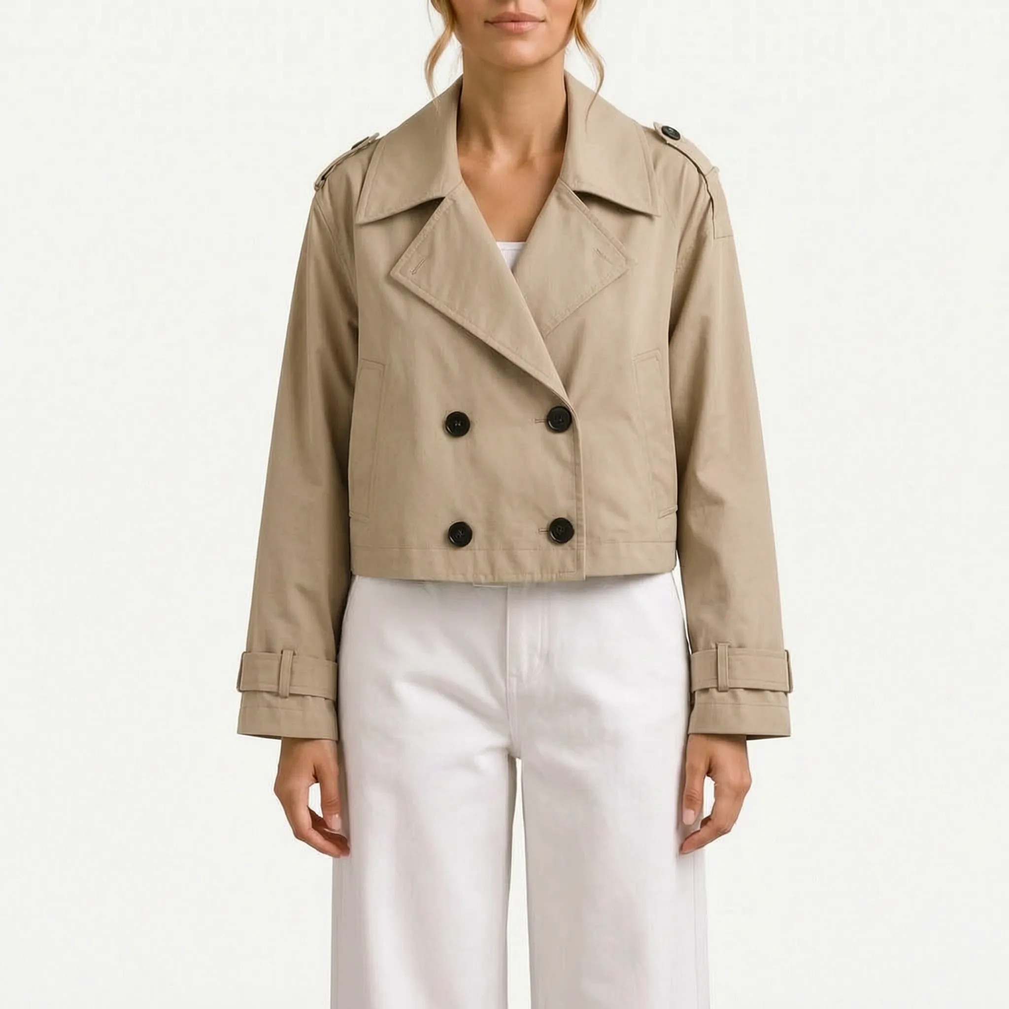 CropTrench  - Cropped Trench Coat Layering For Spring