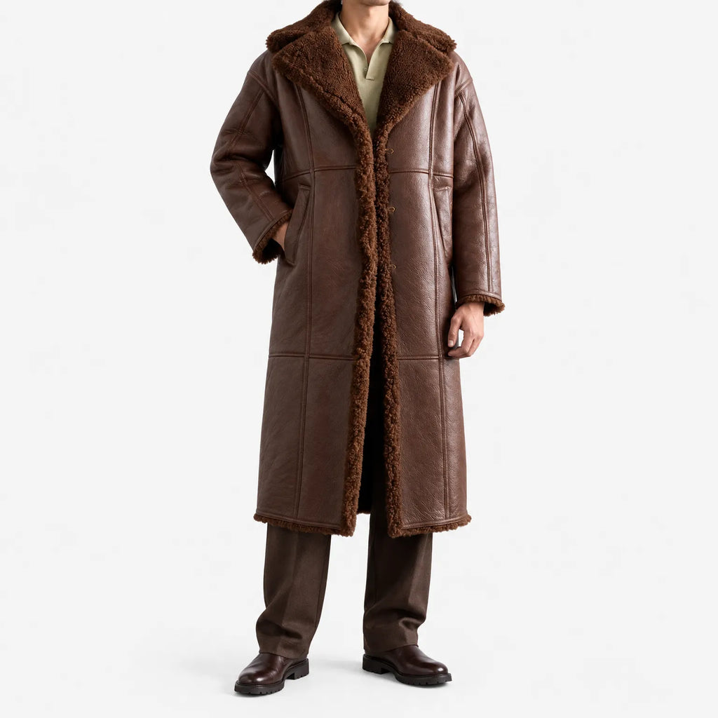 Cumbrian  - Long Sheepskin Coat Cold Weather Styling