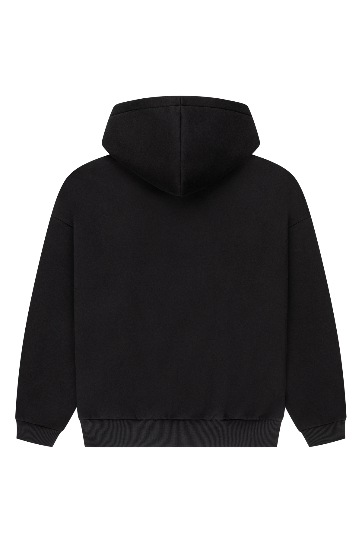 Women's black cropped hoodie with hood and pink chest logo