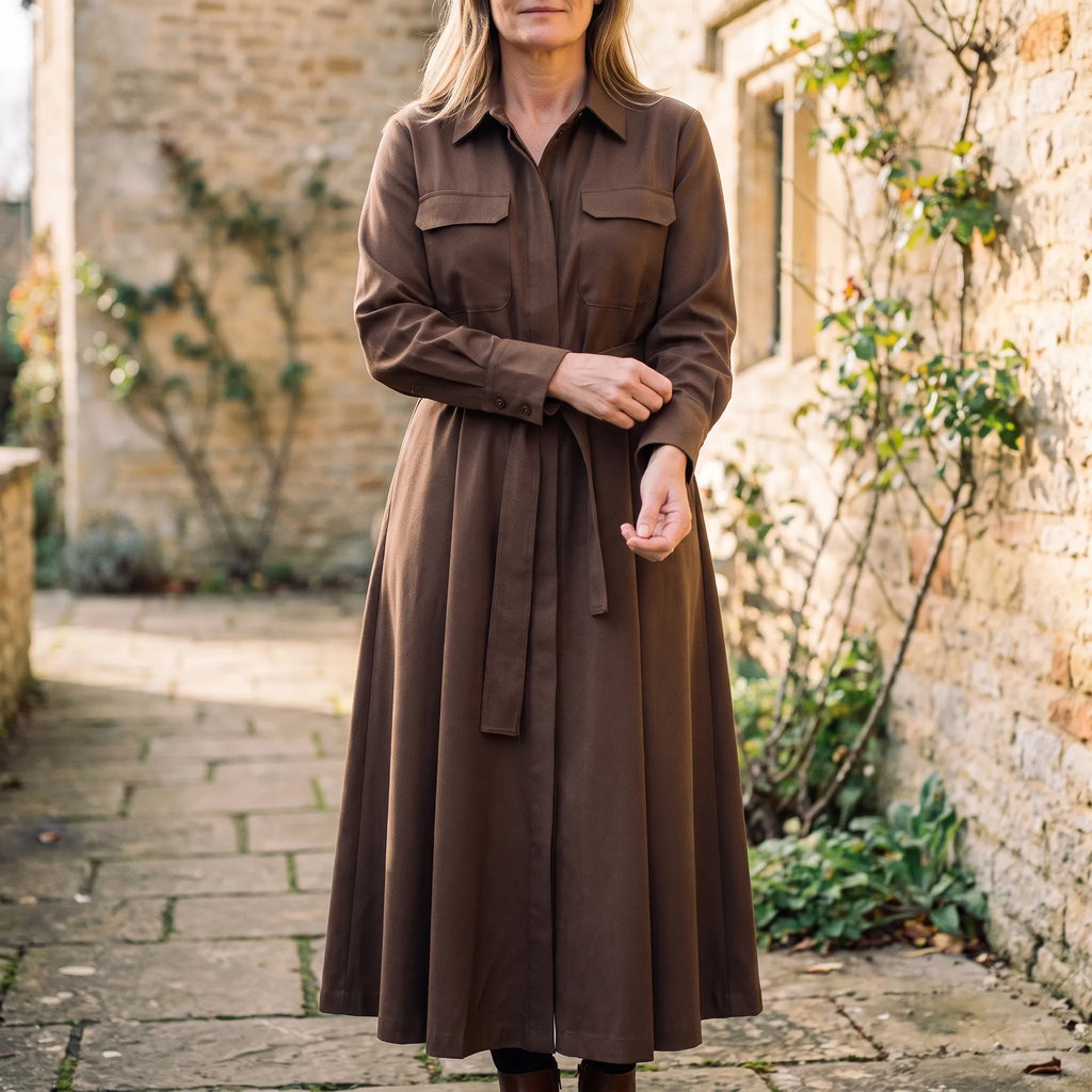 DenhamDress  - Long Belted Shirt Dress Office Wear