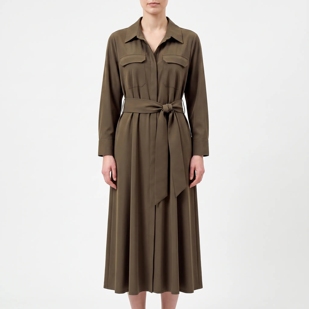 DenhamDress  - Long Belted Shirt Dress Office Wear
